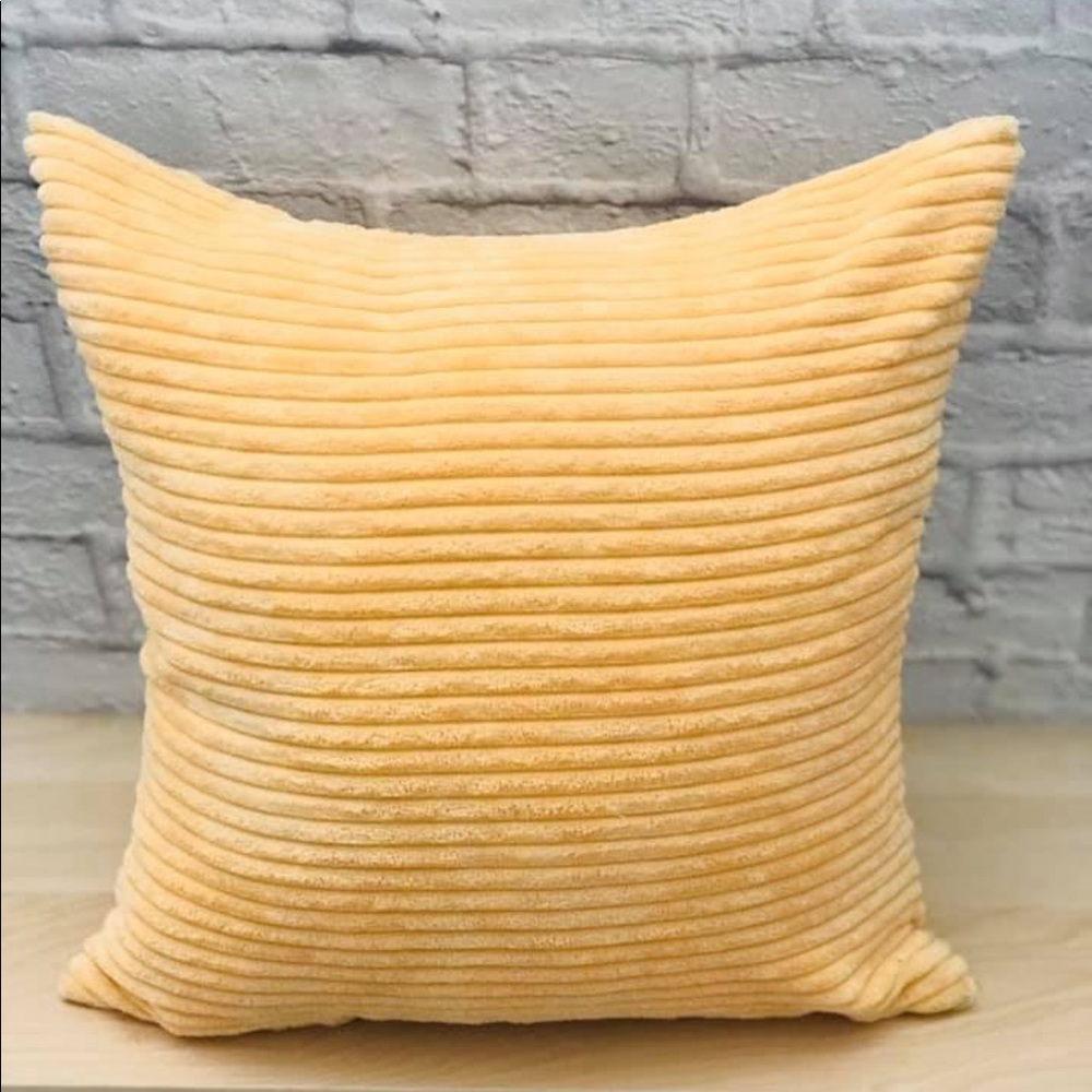 Yellow Corduroy Striped Decor Pillow Covers